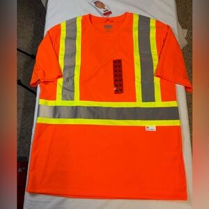Holmes Hi-Vis Orange Short Sleeve Safety Shirt with 3M Reflective Stripes